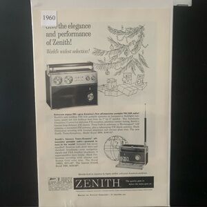 Vintage 1960 Zenith Give The Ekegance and Performance of Zenith Ad Advertisement